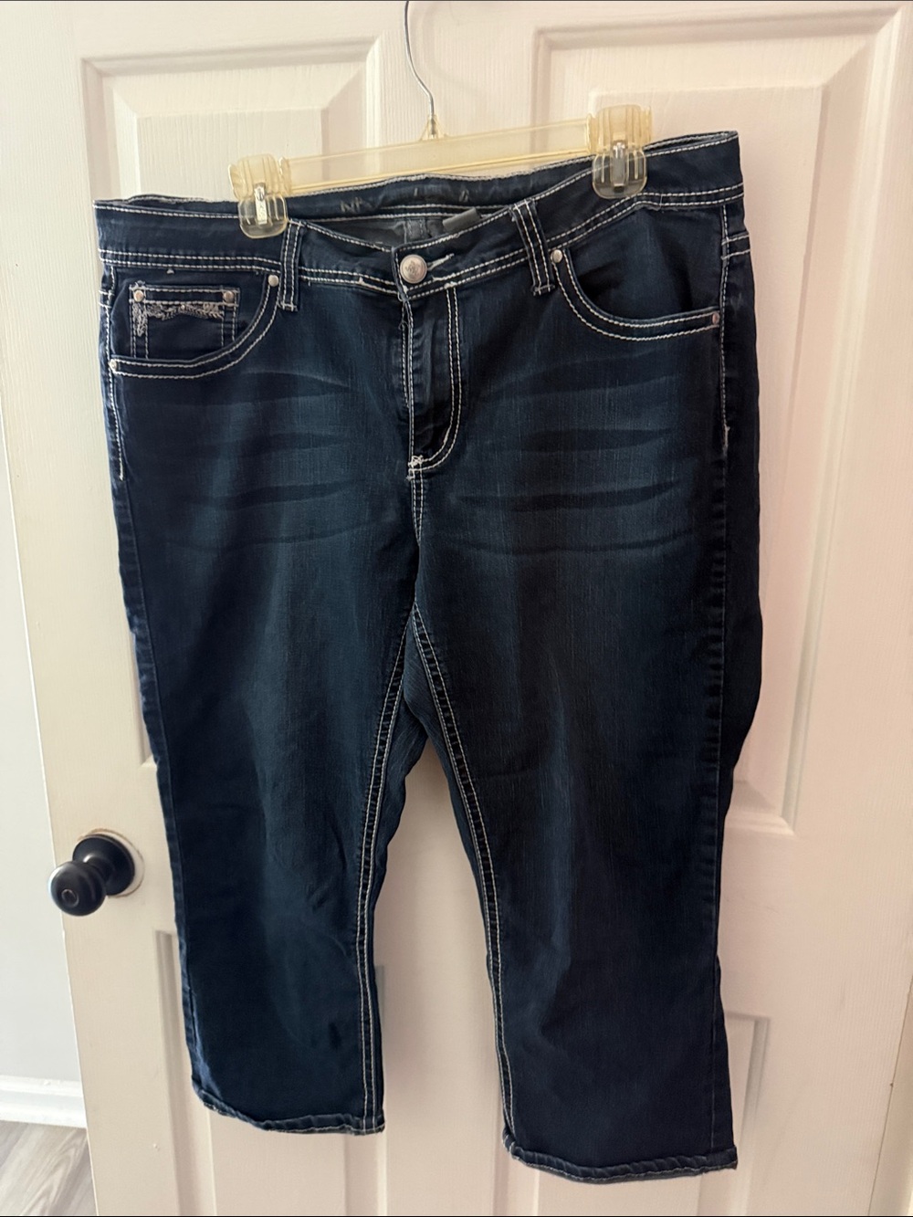 new directions Dark Indigo Cropped Jeans for Women